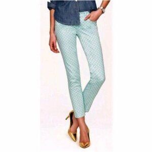 J. Crew Mint Green Polka Dot Cropped Matchstick Jeans - 27